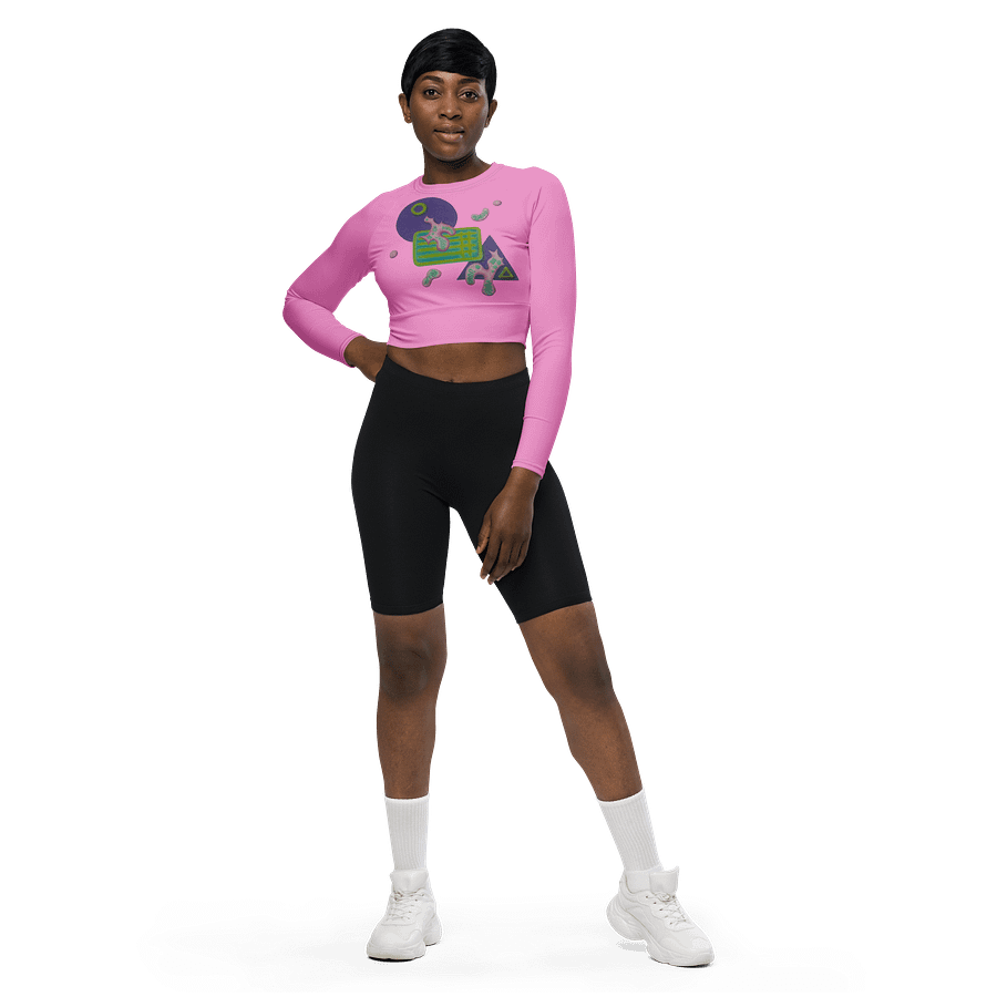 Shape Shenanigans Pink Long Sleeve Crop Top product image (3)