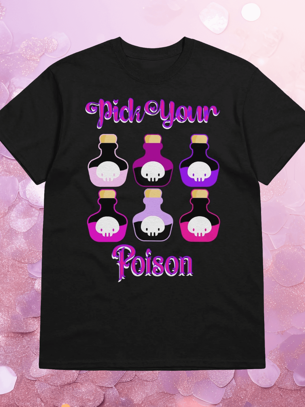 Cute Skull Poison Bottles Graphic T-Shirt product image (1)