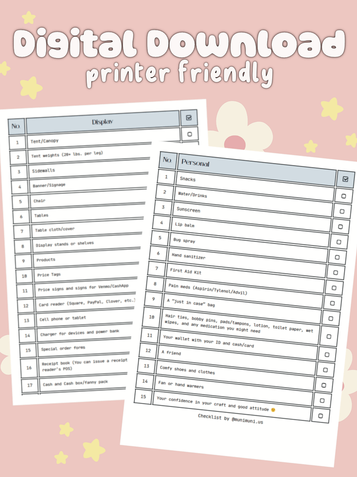 Vendor Checklist (digital download) product image (2)