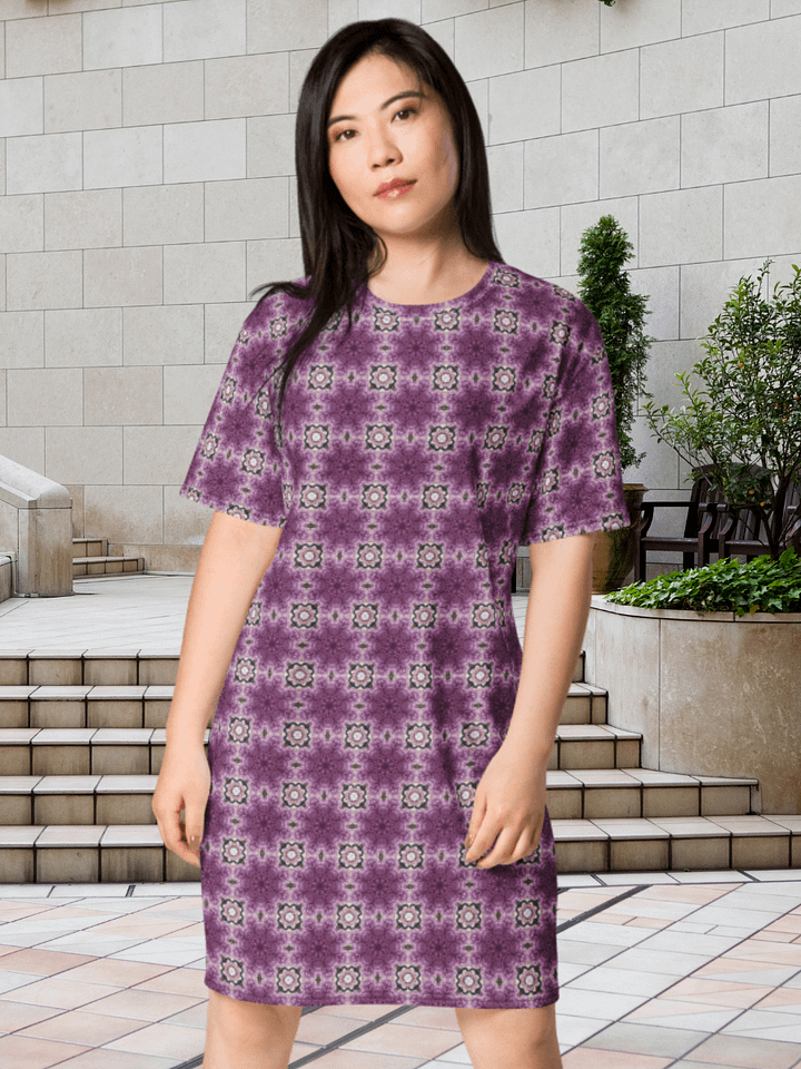 Geometric Purple Pattern T-Shirt Dress product image (1)