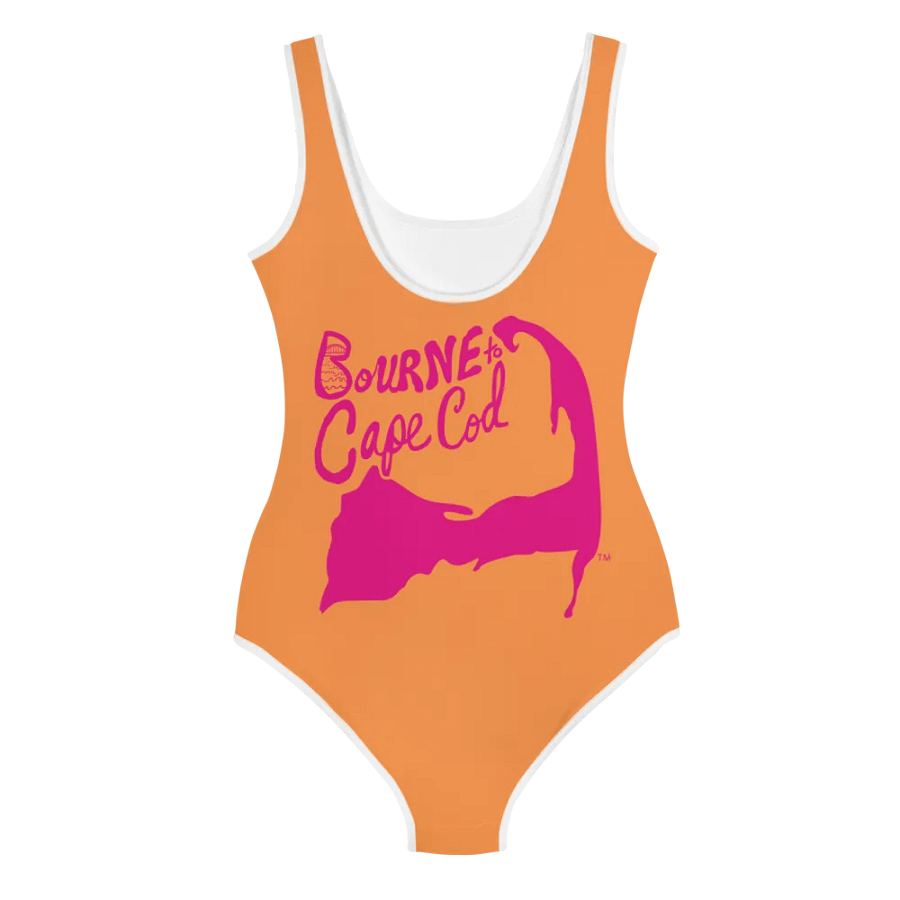 💖Girls' | Youth | BRN.2C.C.™ | Orange Yellow Swimsuit 👙| Pink Logos product image (4)