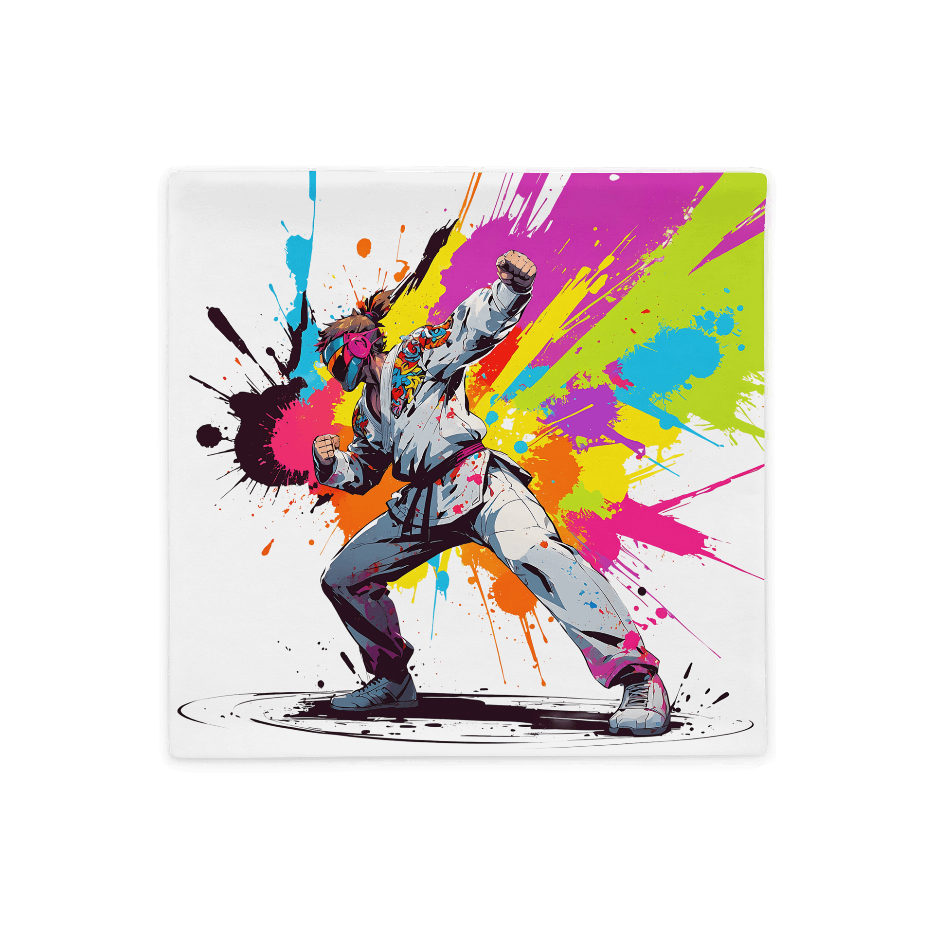All-Over Print Basic Pillow Case ( D_0144_Color Kick Taekwondo Boy of the Streets ) product image (1)