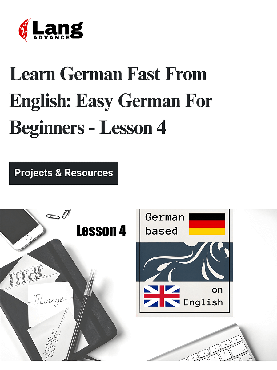 Learn German Fast From English: Easy German For Beginners - Lesson 4 product image (1)