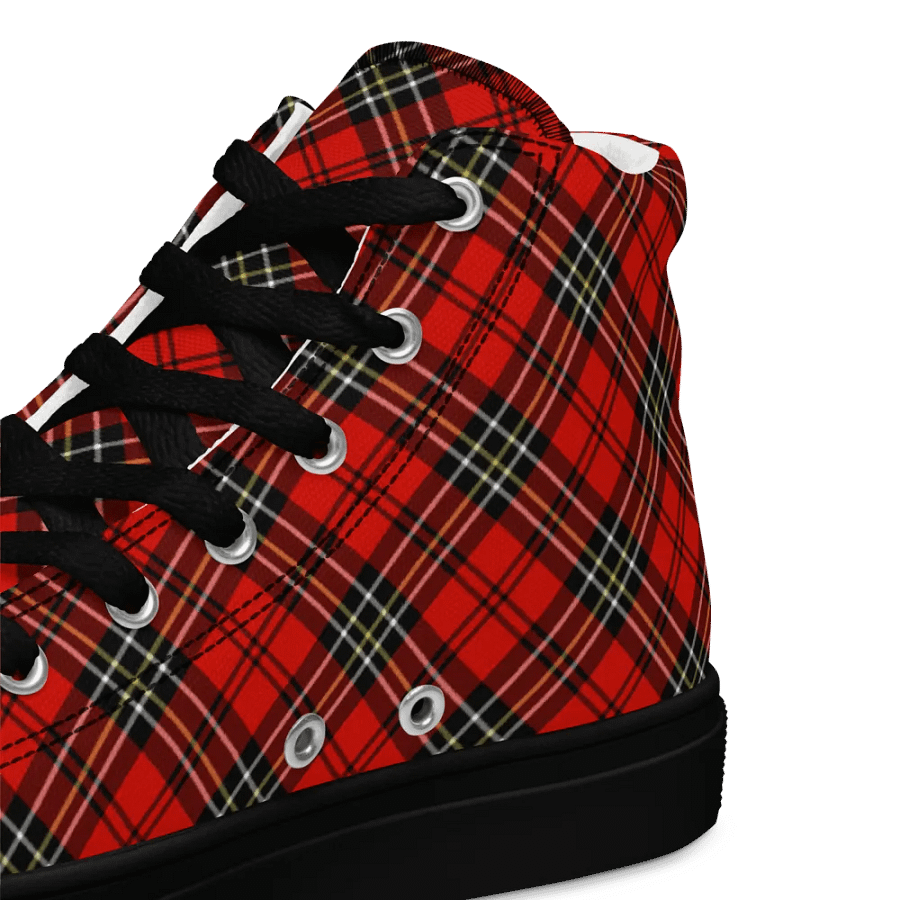 Red Vintage Plaid Men's High Top Shoes product image (12)