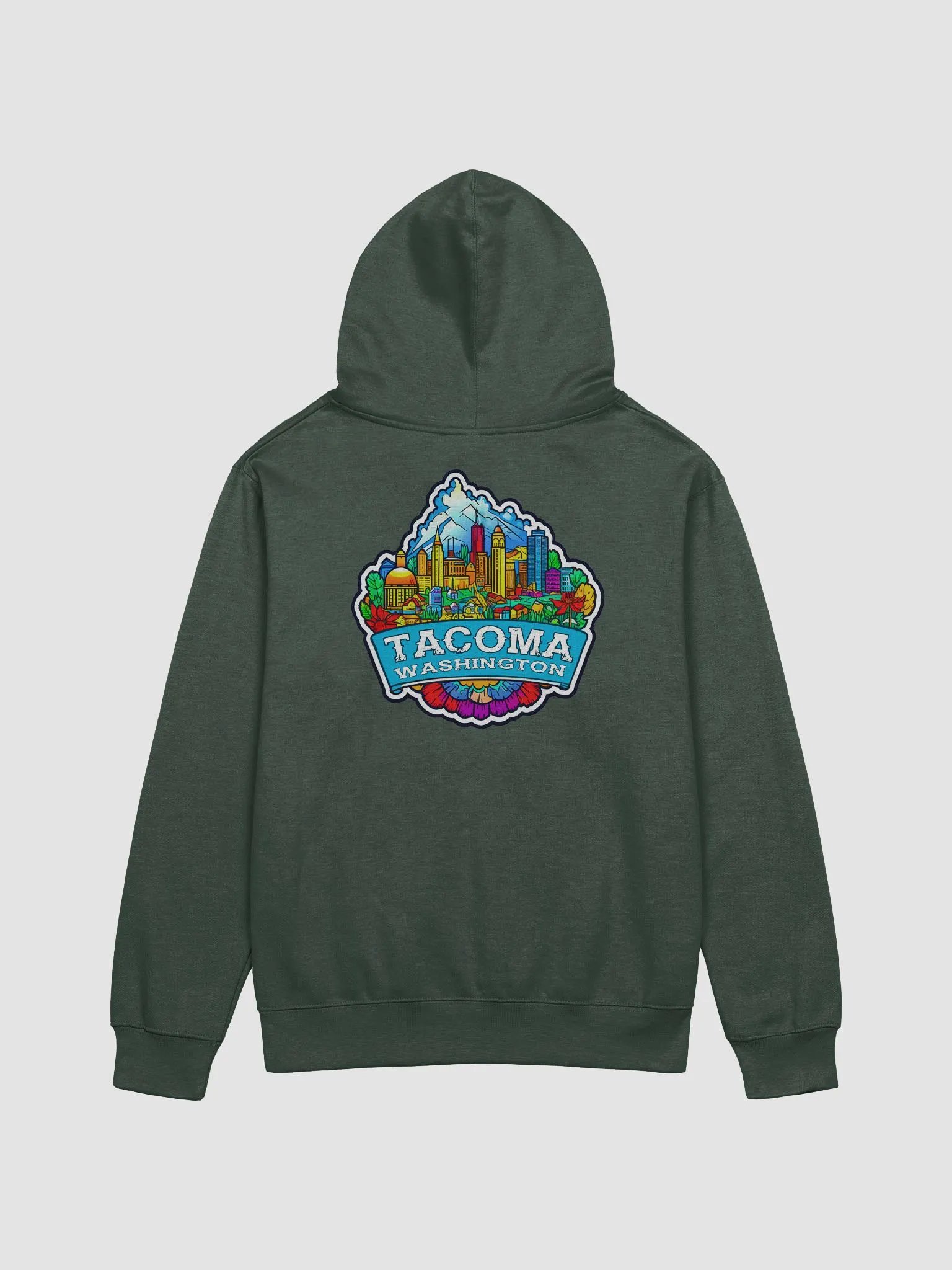Tacoma Washington - PNW Vibes Cityscape Hoodie product image (4)