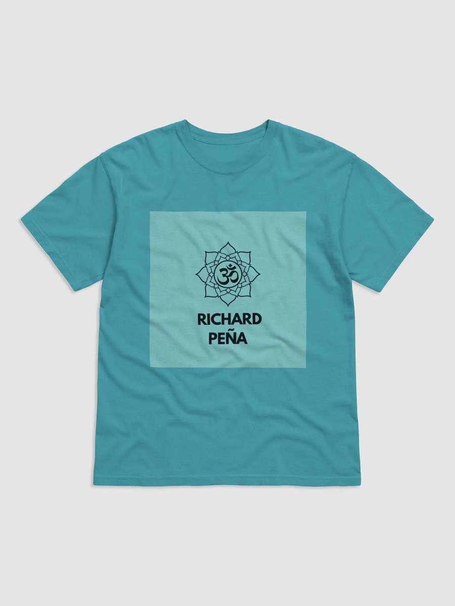 Om Richard Peña Lagoon Blue Om Mantra Shirt product image (1)