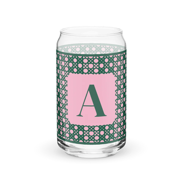 Verdant Garden Monogram A Can-Shaped Glass product image (1)