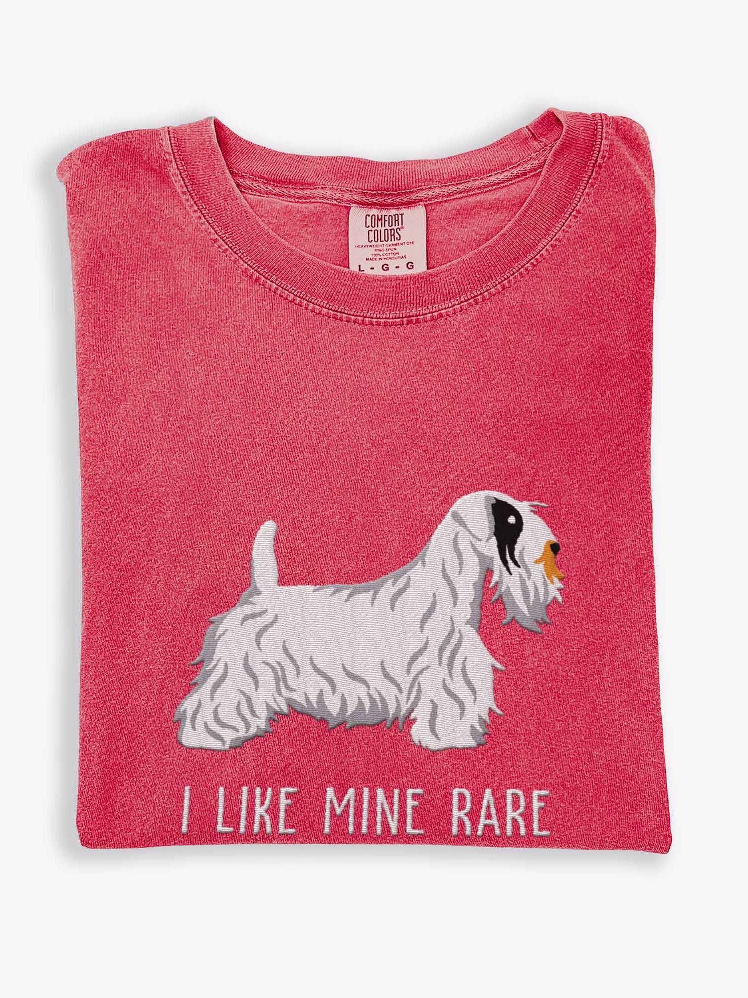 I Like Mine Rare T-Shirt(Embroidered) of a Sealyham Terrier(Black & White) product image (1)