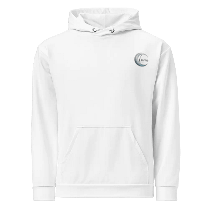 Luna Unisex Recycled Hoodie with Crescent Moon Design - White product image (1)
