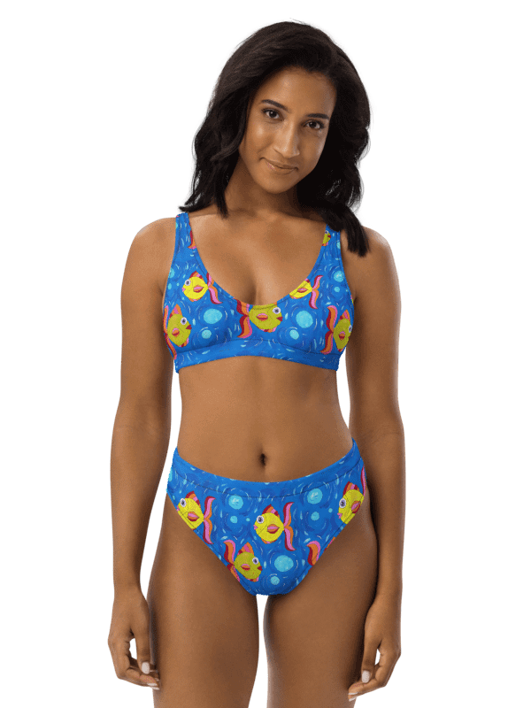 Fish style (art by Dina R.) acrylic painting picture - Recycled High Waisted Bikini product image (4)
