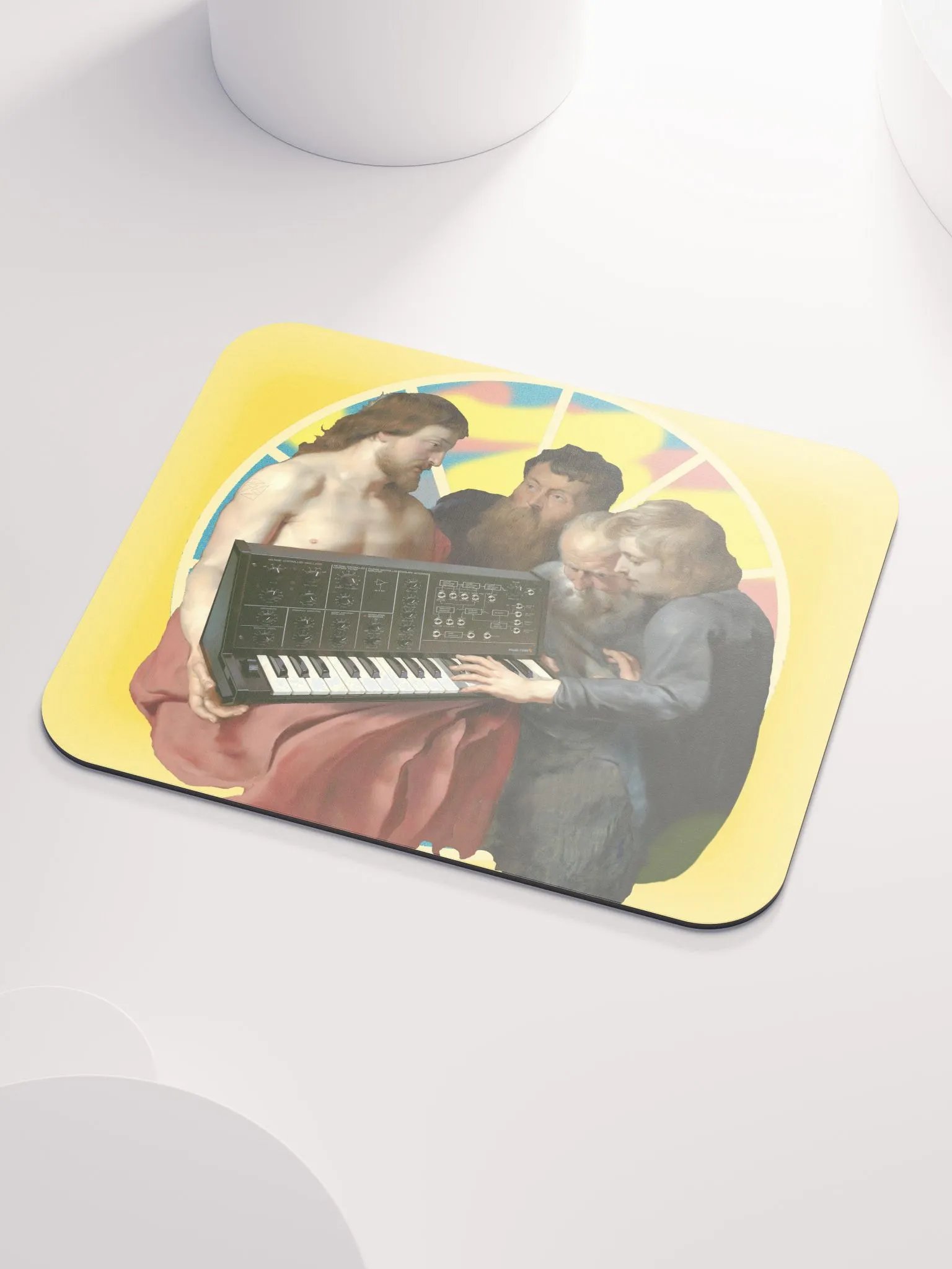 He died for our synths, by Frank Fonik (Korg MS-10), EDM Techno Classic Mouse Pad product image (2)
