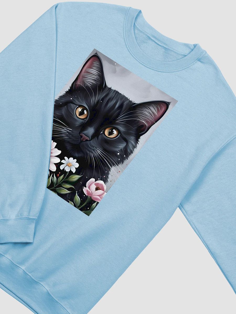 Whimsical Cat and Flowers Crewneck Sweatshirt product image (16)