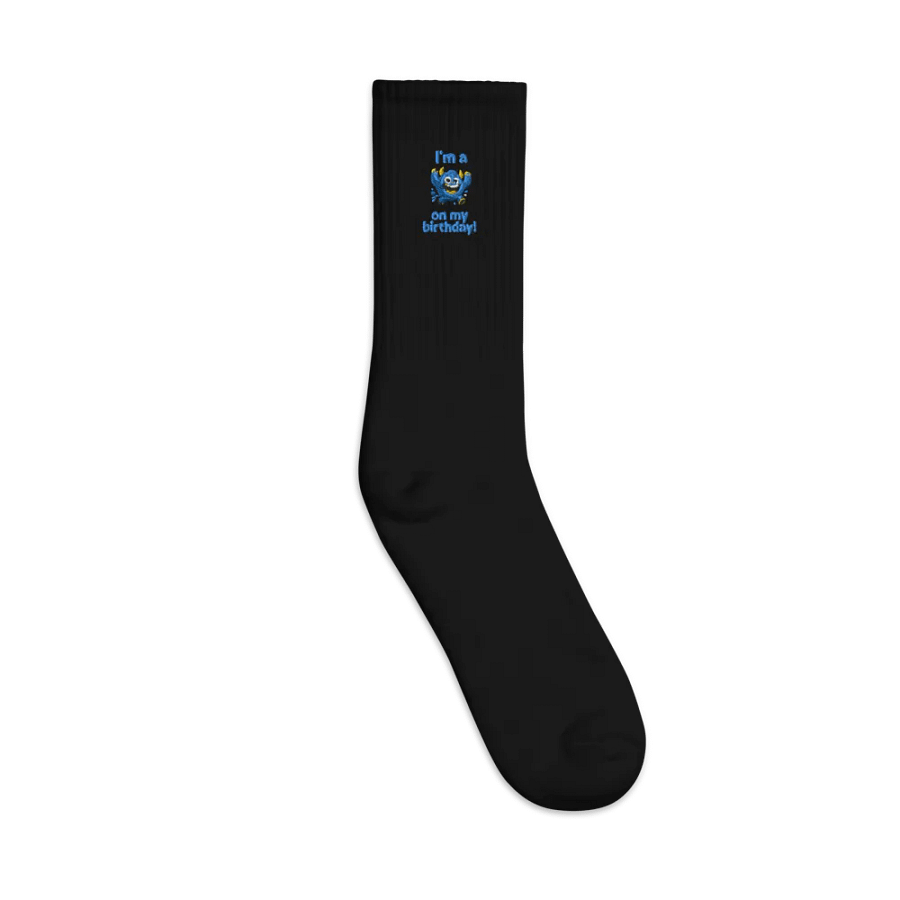 Birthday Monster 3rd Birthday Embroidered Crew Socks product image (1)