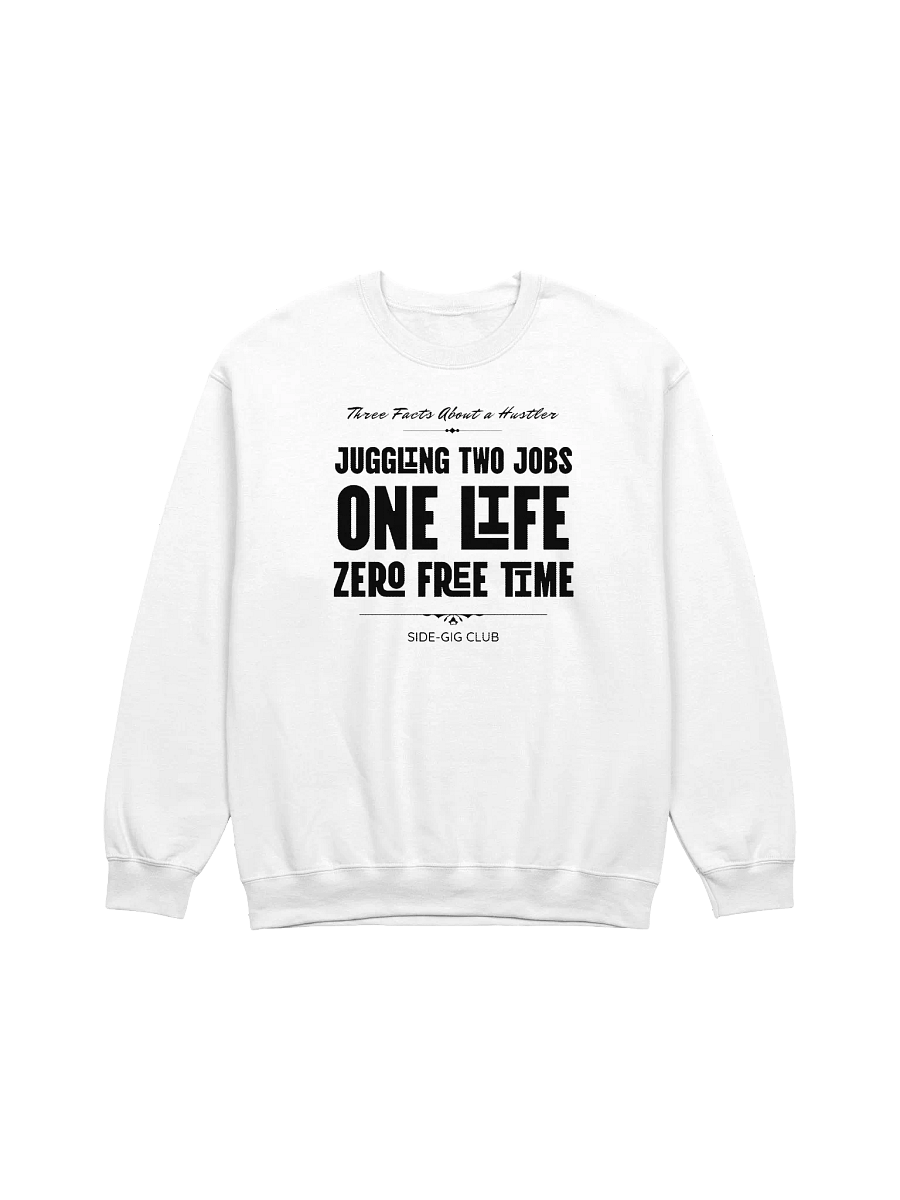 Three Facts About a Hustler – Side-Gig Club Collection Crewneck Sweatshirt in Vivid Black product image (1)