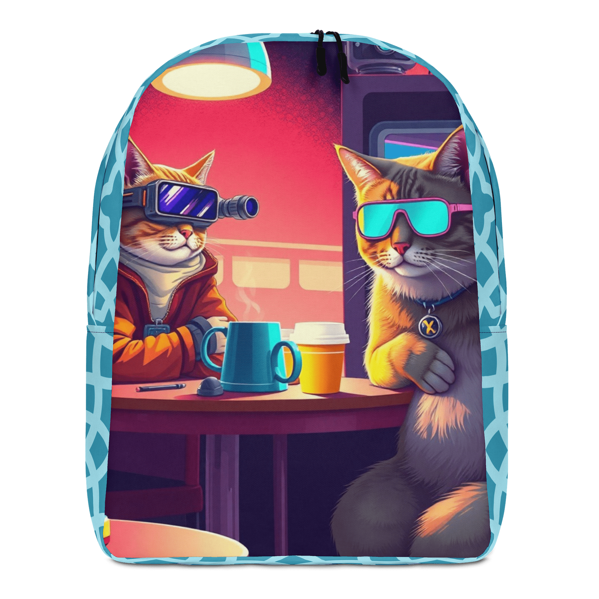 Minimalist Backpack-Feline Futurism: The Caffeinated Duo product image (1)