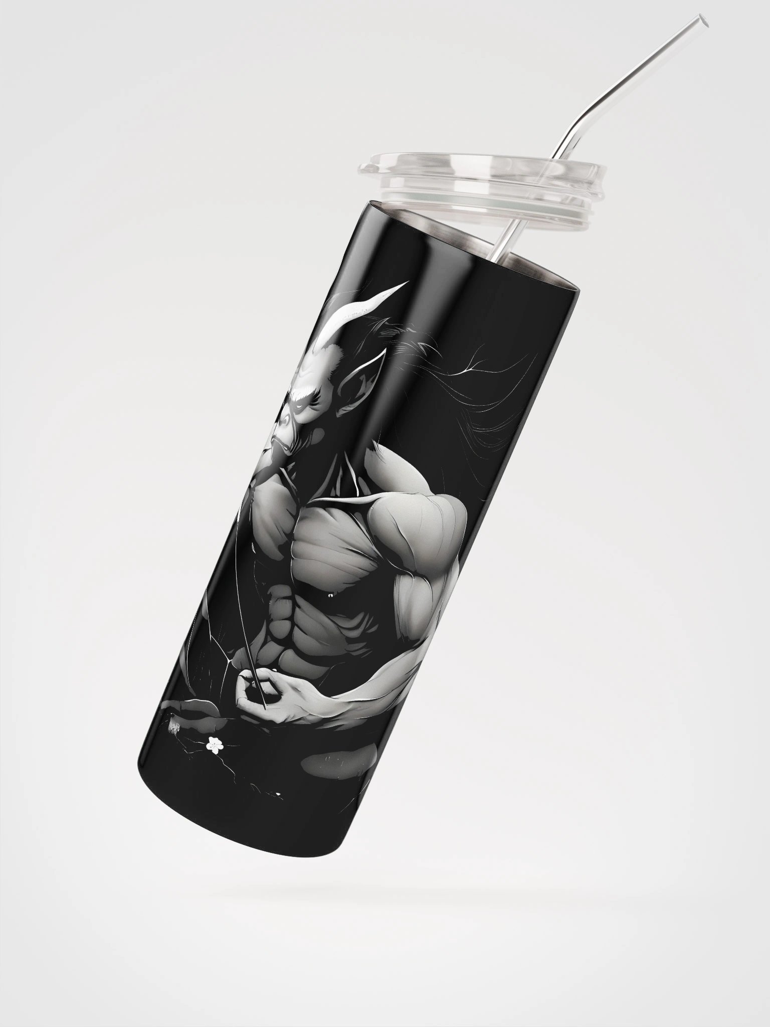 Intimidating Oni Demon Art - Japanese Mythology Illustration Stainless Steel Tumbler product image (2)