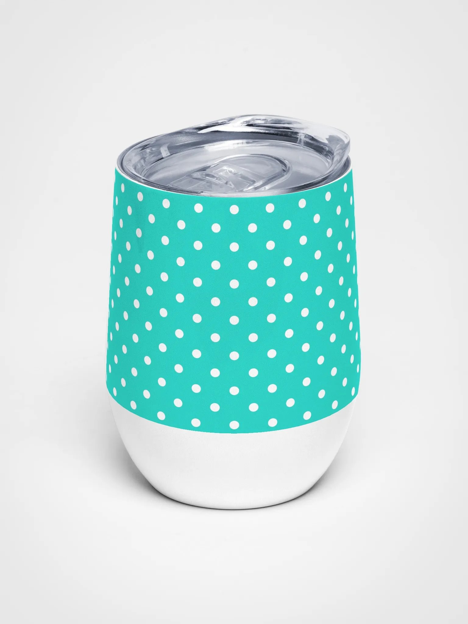 Teal Polka Dot Stainless Steel Wine Tumbler product image (6)