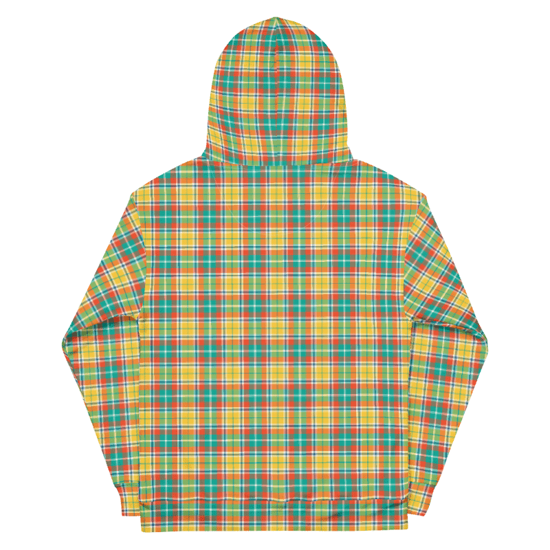 Yellow and Seafoam Green Plaid Hoodie product image (7)
