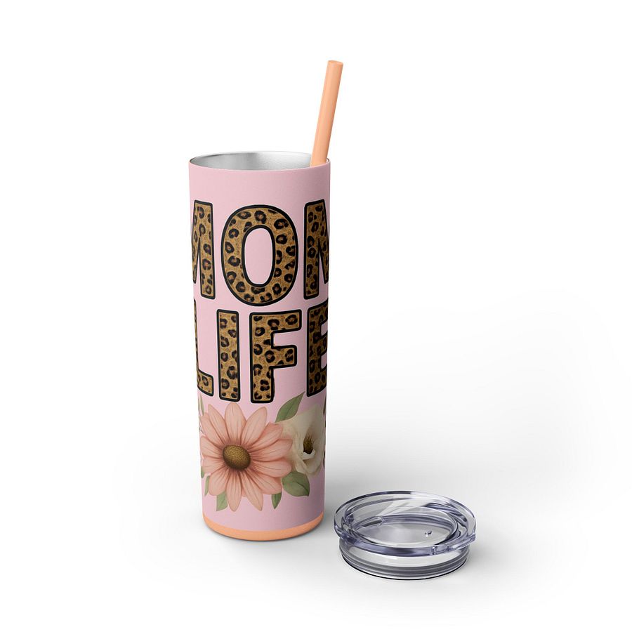 Mom Life 20oz Tumbler Wrap PNG – Leopard Print Pink Floral Design – Sublimation File for Cricut, Silhouette & Digital Download product image (3)