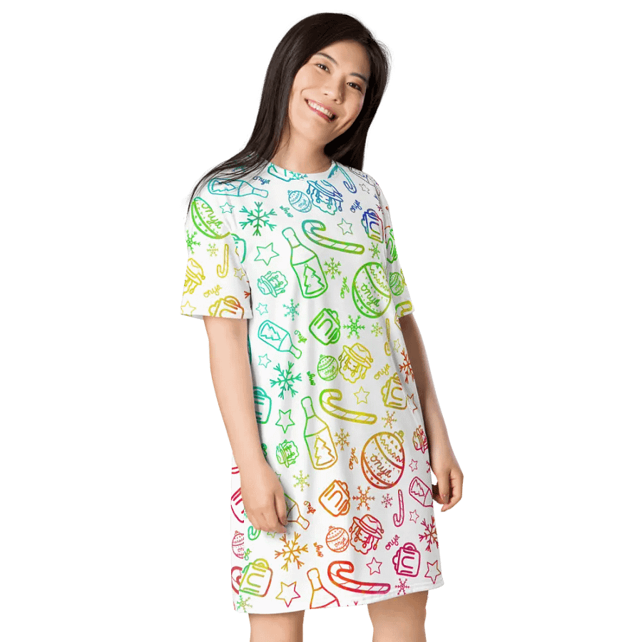 Limited Edition Christmas Rainbow T-Shirt Dress product image (8)