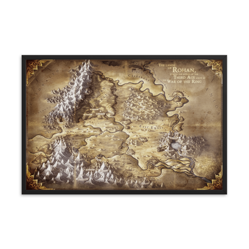 Map of Rohan (Framed)