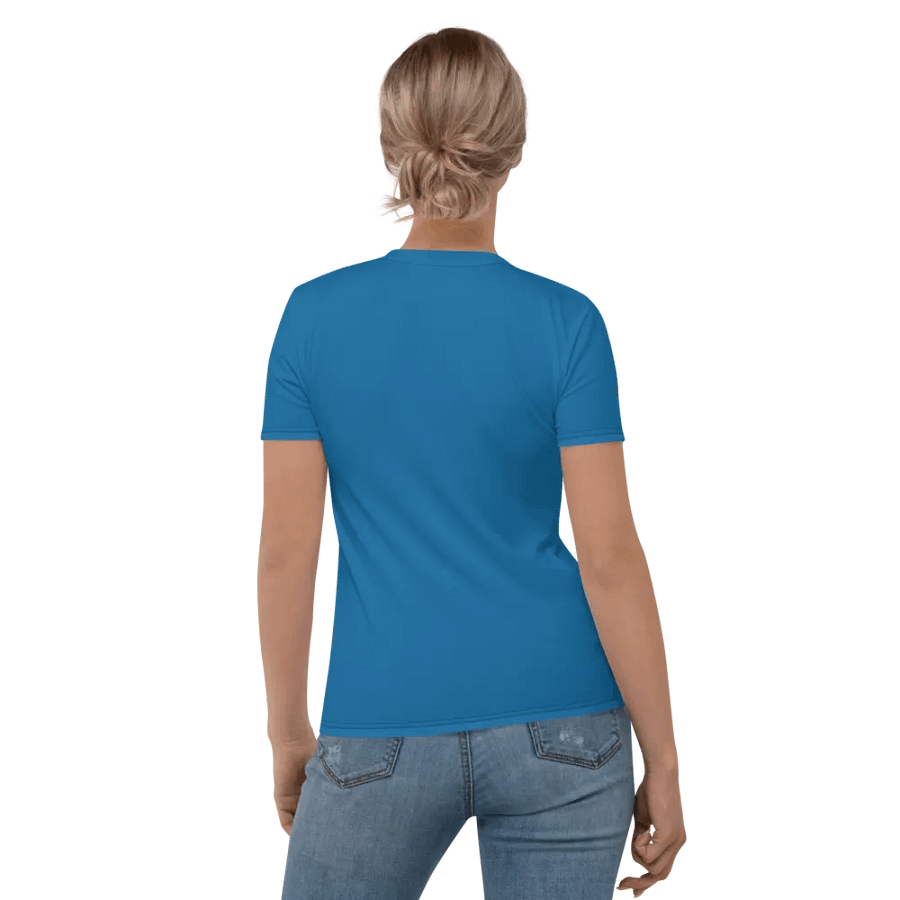 Plain Atlantic Blue True Summer Women's Crewneck Polyester Heavyweight Premium T-Shirt by Treasure Pie product image (6)