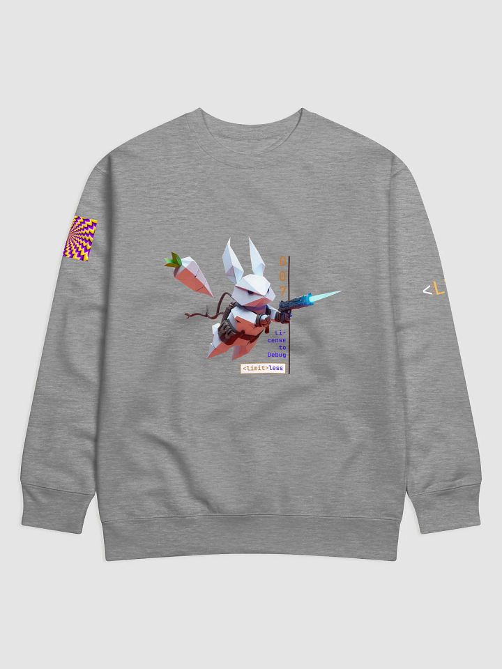 Cyborg Bunny 007 Unisex | Retro Hacker Sweatshirt – Funny Geek Wear for Coders & Agents product image (1)