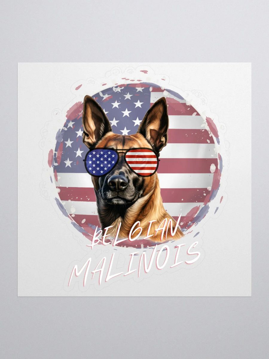 Belgian Malinois Circle American Flag Sticker product image (2)