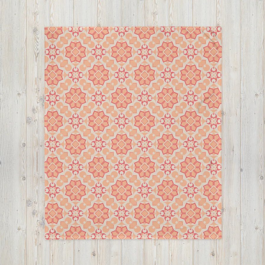 Peach Mosaic Throw Blanket product image (4)