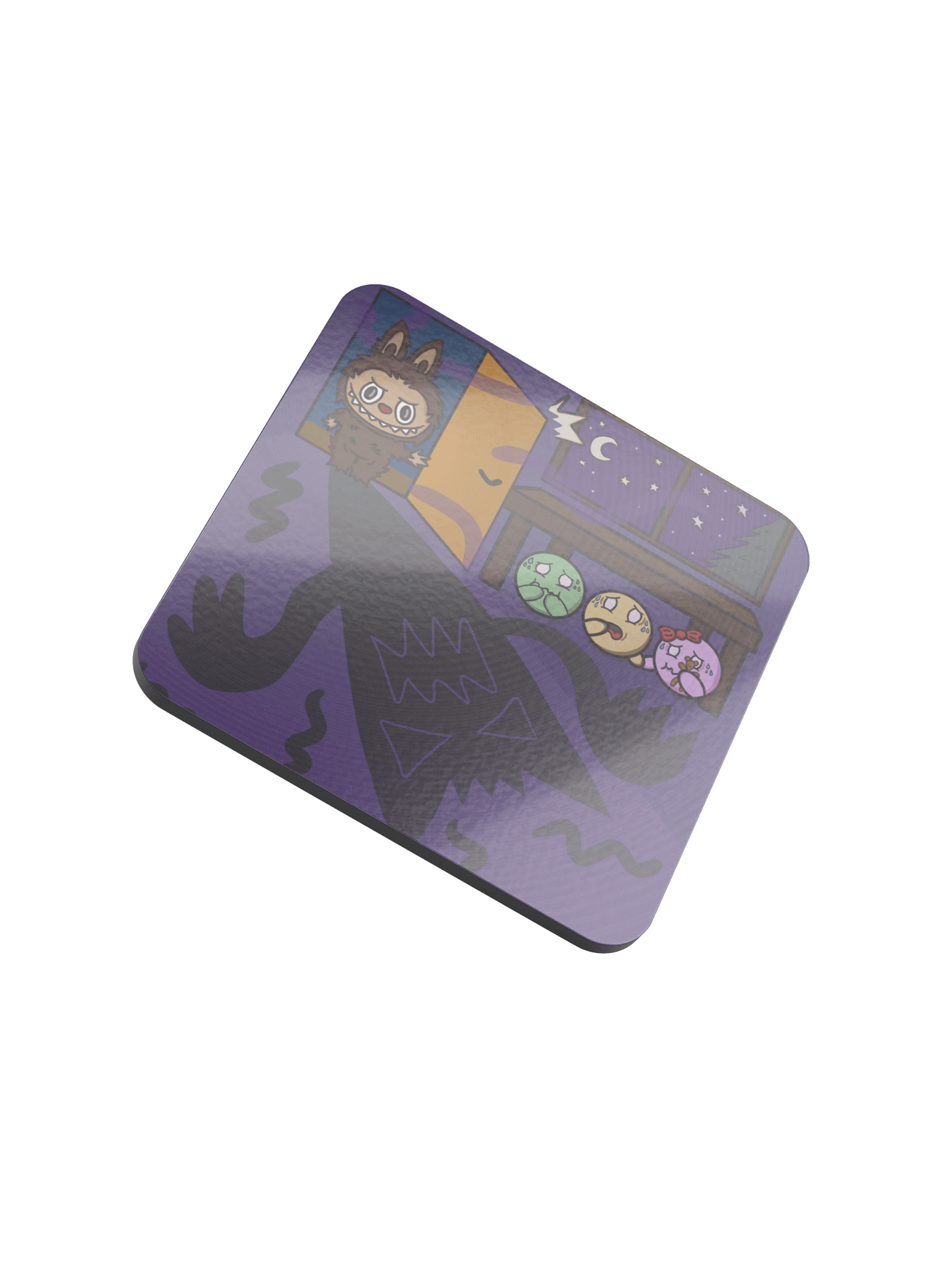 Dango Squad & Labubu - Glossed Cork Coaster product image (4)