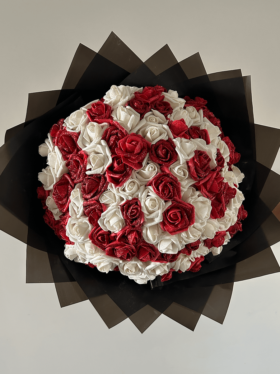 White & Red Glitter Bouquet product image (5)