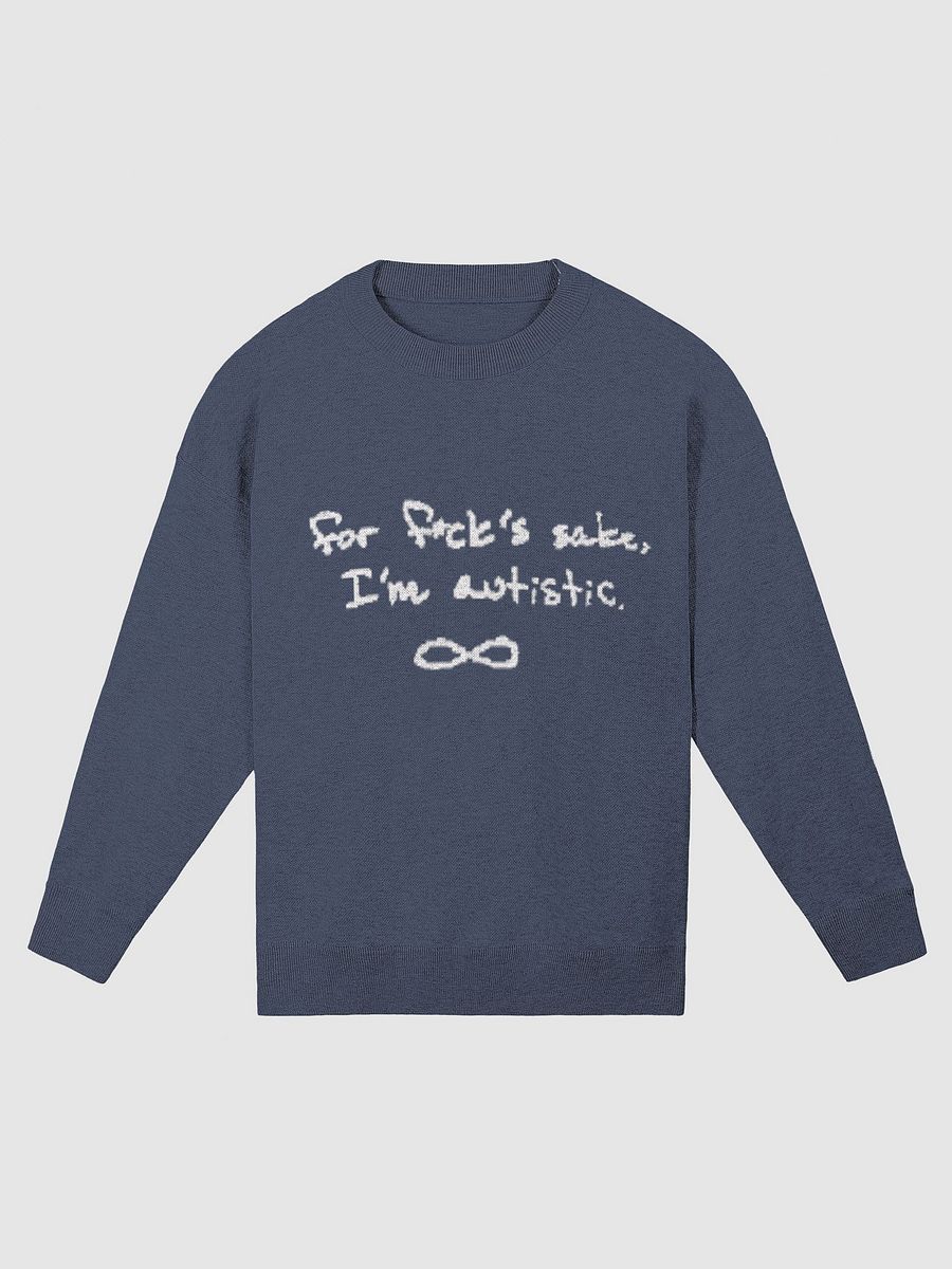 FFS, I'm autistic. (lg. design, navy and white) knitwear relaxed crewneck product image (3)