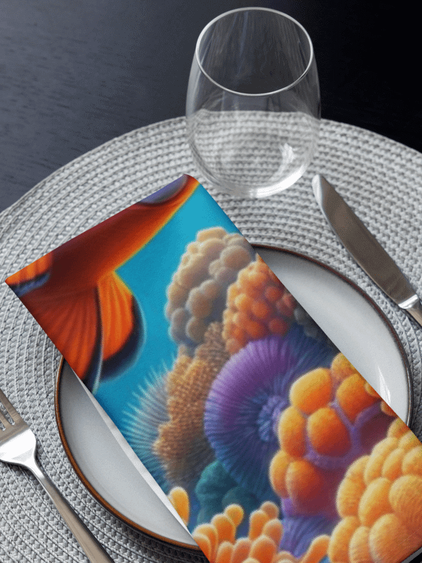 Underwater Symphony Cloth Napkin Set | AI Design beautiful underwater life product image (3)