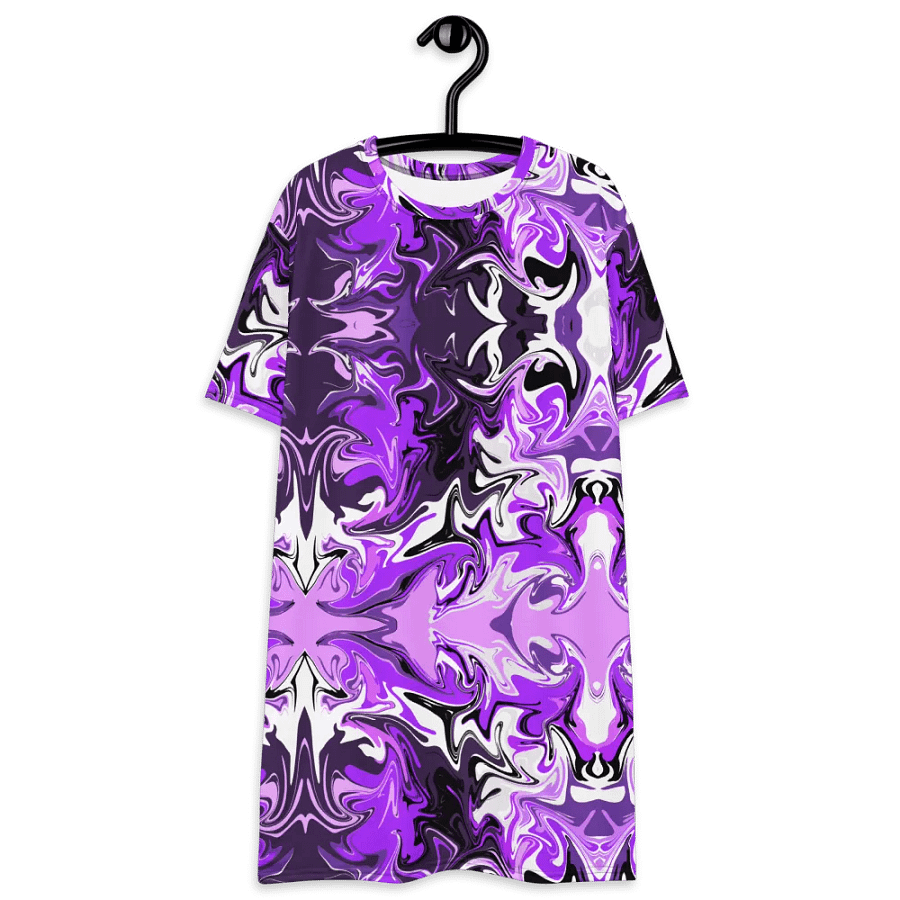 Purple Swirl Pattern T-Shirt Dress product image (4)