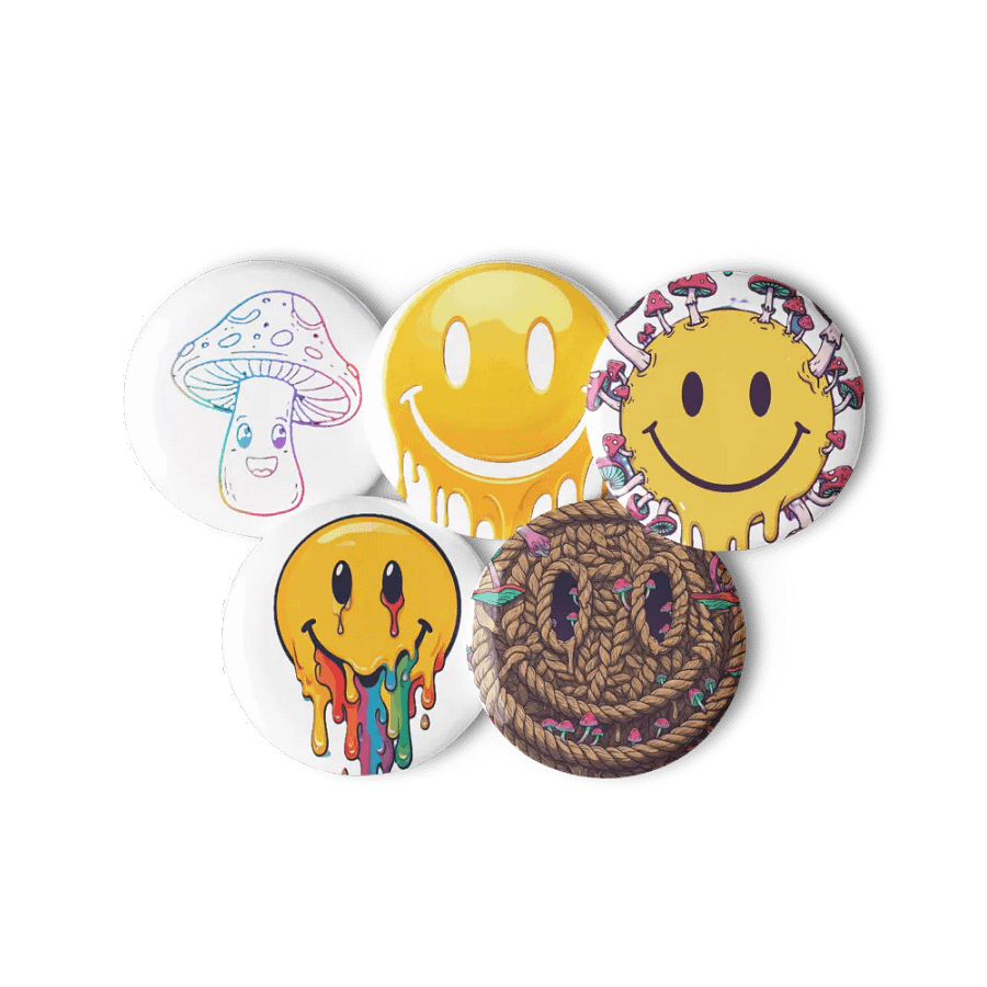 Rainbow Mushroom Pin Button Set product image (3)