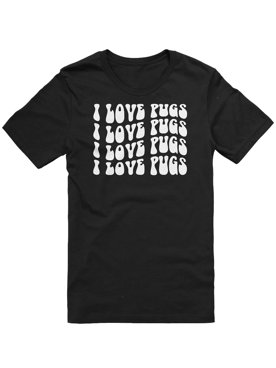 I Love Pugs Retro Wavy 70's Style Inspired T-Shirt product image (2)