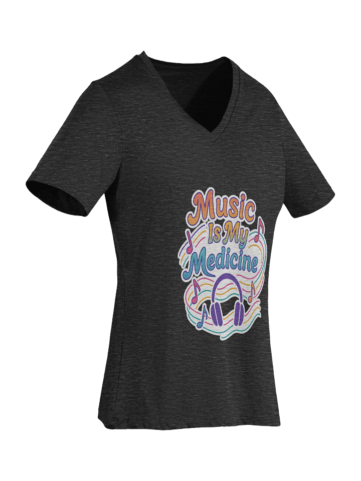 Colorful Music Is My Medicine V-Neck Tee product image (2)