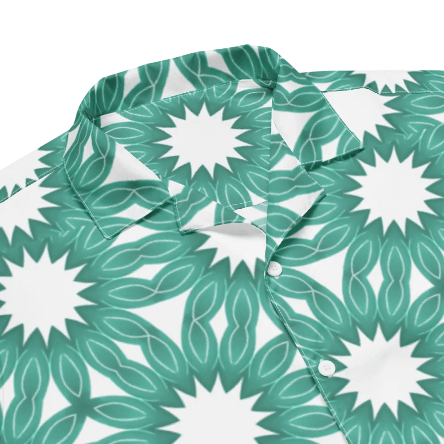 Hawaiian Style Shirt, Button Up, Unisex, White Bursts product image (2)