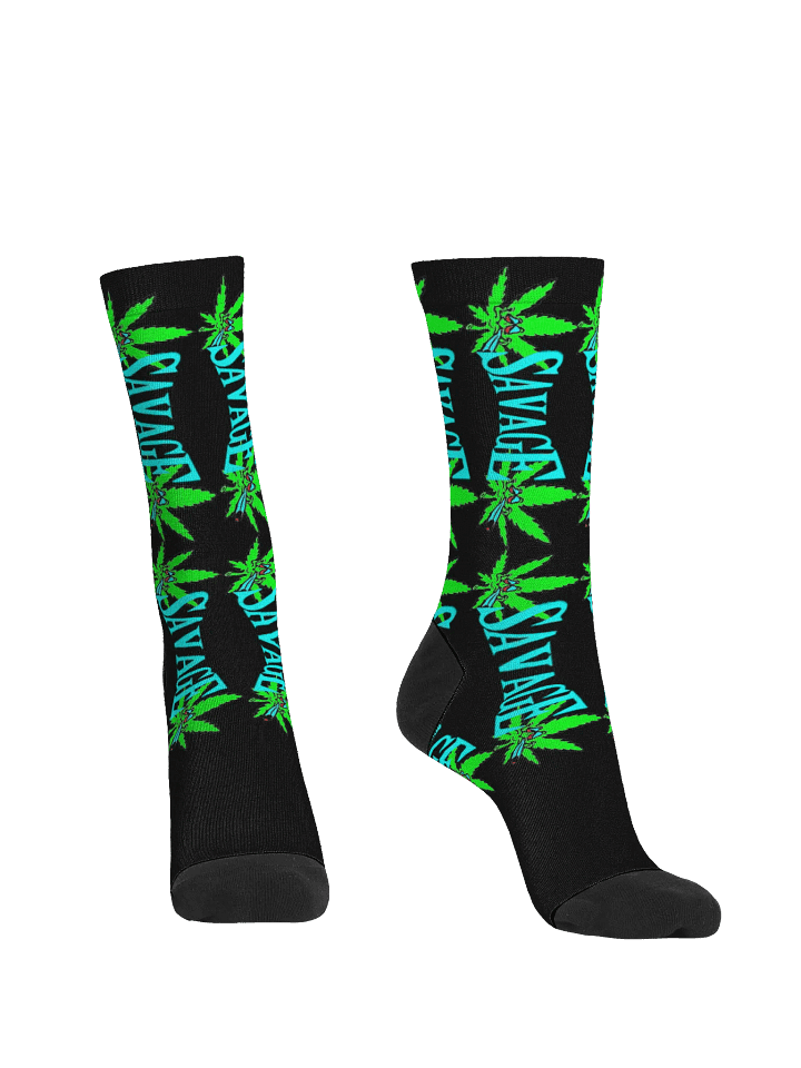 Savage Leaf Design Crew Socks product image (2)