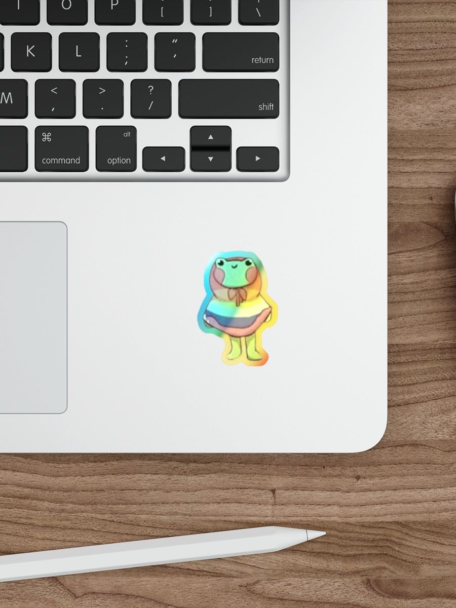 Gay frog holographic sticker product image (3)