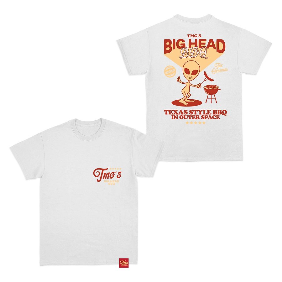 Big Head BBQ White T-Shirt product image (1)