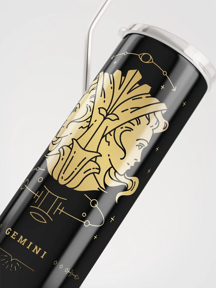 Celestial Gold Gemini Zodiac Stainless Steel Tumbler - Sip in Celestial Style product image (5)