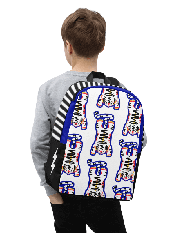 White Electric Tiger on White and Black - Backpack product image (2)