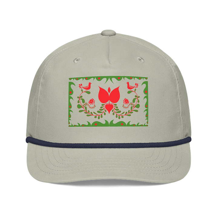 Hungarian Floral and Bird Design Golf Rope Cap product image (1)