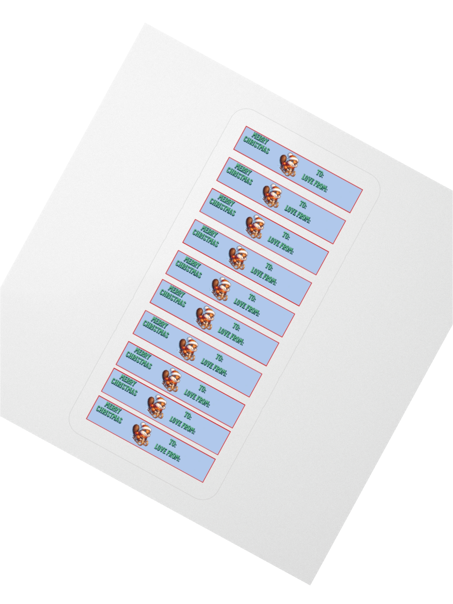 Beaver Santa's Greetings Kiss Cut Stickers product image (5)