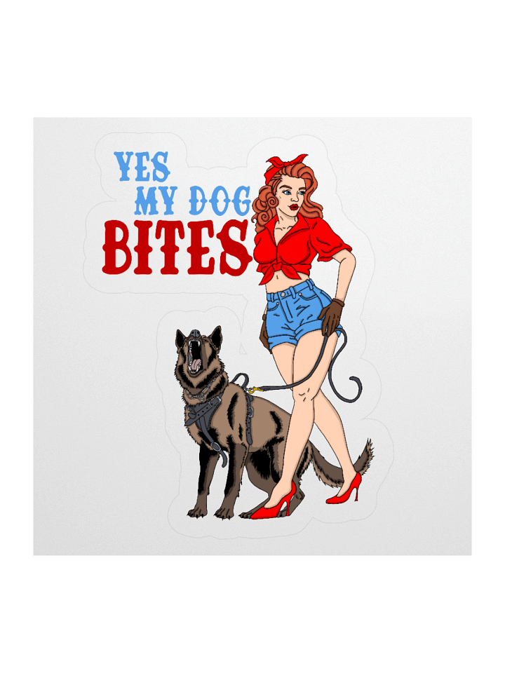 Yes My Dog Bites Pinup Sticker product image (1)