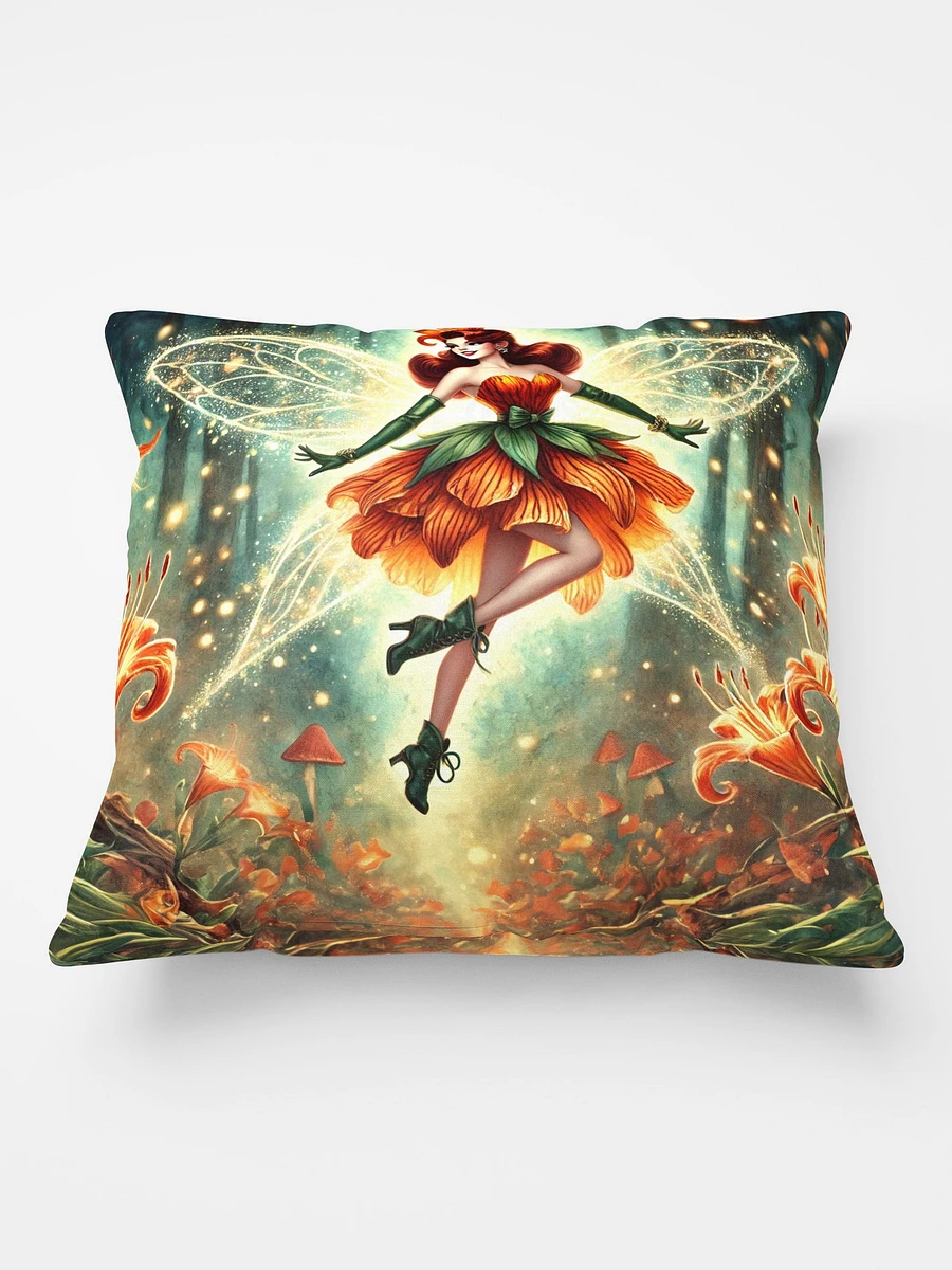 Enchanted Orange Lily Fairy Throw Pillow product image (2)