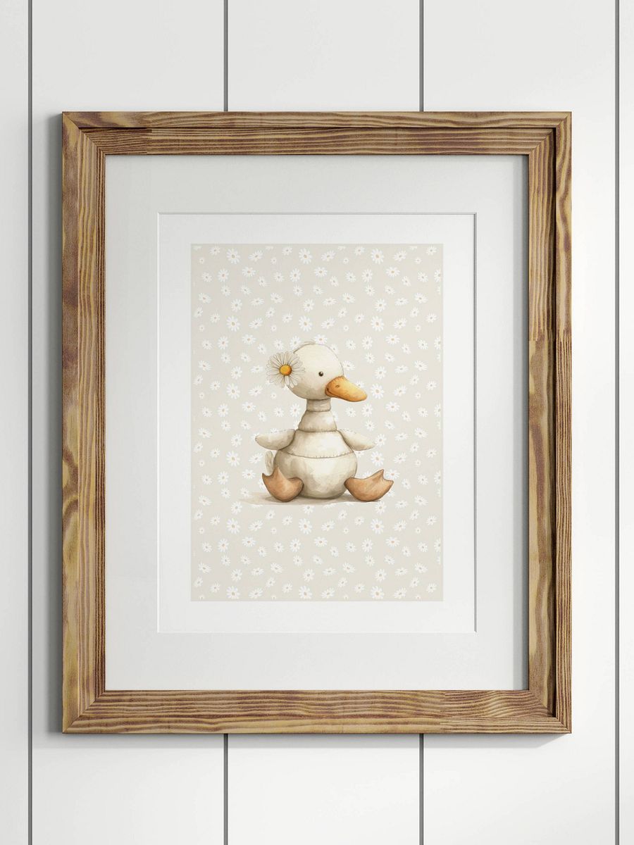 Boho Daisy and Goose Nursery Print product image (1)