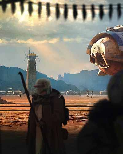 Classic adventurous Star Wars themed arrival establishing shot. #starwars #sciencefiction #photoshop #artistofinstagram #conc...