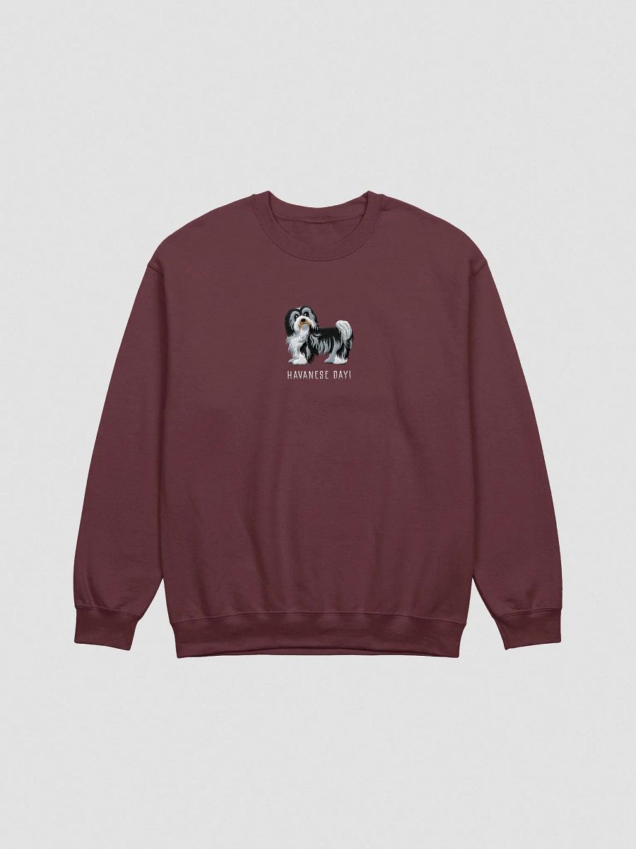 Havanese Day! Sweatshirt (Embroidered) of a Havanese(Black & White) product image (4)